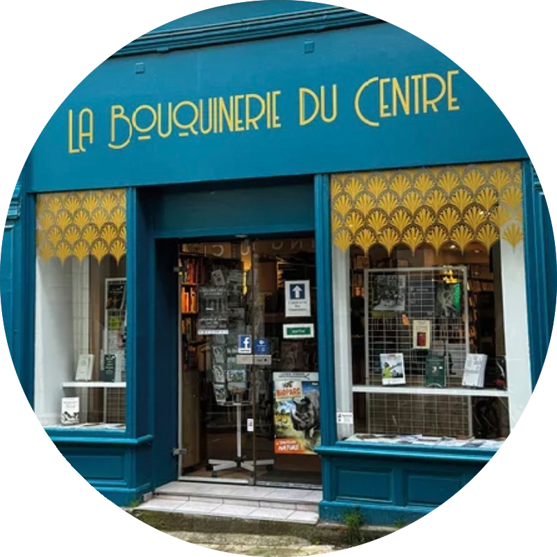 Façade de la bouquinerie du centre